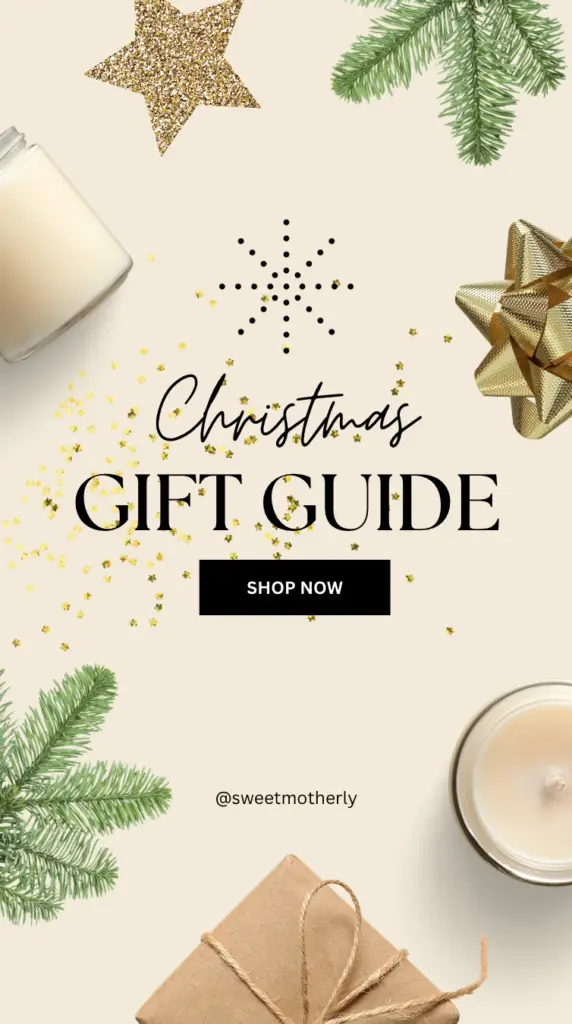Screenshot 2024-11-26 at 60733 PM - Sweet Motherly A christmas gift guide with candles and presents.